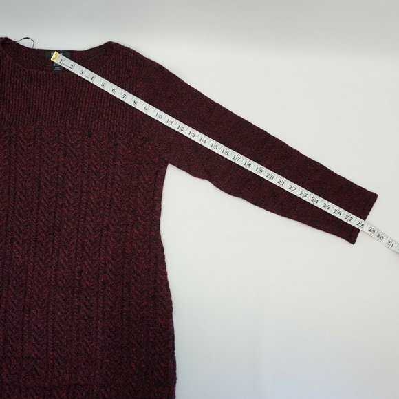 Style & Co Cable Knit Sweater Dress Purple Black L - Picture 4 of 8